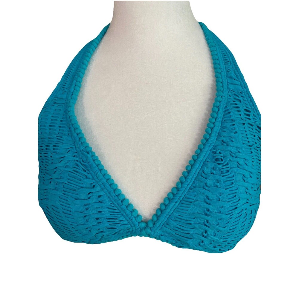 Nwt Coco Reef Turquoise Bra Sized Swim Top 36/38C Adjustable Ties - Picture 2 of 16